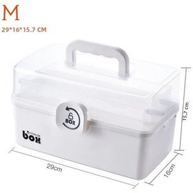 Resim Taşınabilir 3 Katmanlı İlk Yardım Çantası İlaç Saklama Kabı Büyük Kapasiteli Aile İlaç Organizatör Kutusu Aile Acil Durum Kiti Kutusu Beyaz-m, 