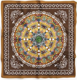 Resim Mandala Desen Fular Bandana Çok Renkli 
