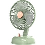 Resim YKD Store F10 Taşınabilir Sessiz Masaüstü Retro Hareketli Kafa USB Fan (Bean Green) 