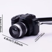 Resim 1 Adet Mini Plastik Kamera Siyah Kayışlı, Bebek Evi Aksesuarı, Ev & Bahçe Dekoru için Mini Süs, fotoğrafçılar için mükemmel küçük hediye, Mini simülasyon aksesuarları, Pil Gerekmez 