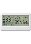 Resim Dijital Higrometre Elektronik Sıcaklık Nem Ölçer Saat Tarih Lcd Ekranlı Saat İç Mekan Termometresi Higrometre Seralar Bahçe Mahzen İçin Braketli 