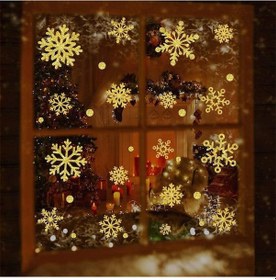 Resim Noel Pencere Çıkartmaları Noel Tutunur Kar Taneleri Etiket Statik Etiket Noel Çıkartmaları Pencere Noel Pencere Dekorasyonu Style G 