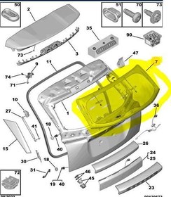 Resim Peugeot 2008 (2020-2024) Arka Bagaj Kapak Camı (Orijinal) 