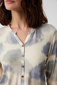 Resim Yumuşak dokulu hamile lohusa pijama takımı - Kahverengi Desenli / S 