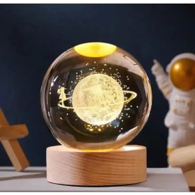 Resim Gezegen Renk Değiştiren Işıklı Cam Küre 8cm 
