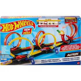 Resim HOT WHEELS Çok Çemberli Yarış Seti™ Oyun Seti ve 1 araba, 4-10 yaş arası çocuklar için hediye HDR83 