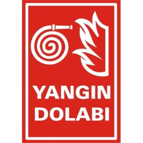 Resim İzmir Serigrafi Yangın Dolabı 2.6 mm PVC Uyarı Levhası 25 x 35 cm 