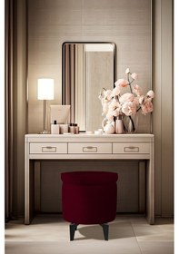 Resim Gazzini Furniture Rio Retro Ayaklı Sandıklı Silindir Dekoratif Puf - Bordo 