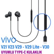 Resim Vivo V21 V23 V29 V29 Lite V30 Kulaklık Type-C Mikrofonlu Kulaklık 
