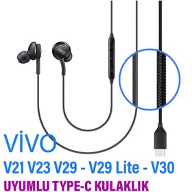 Resim Vivo V21 V23 V29 V29 Lite V30 Kulaklık Type-C Mikrofonlu Kulaklık 