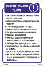 Resim vizyon trafik Transpalet Kullanma Talimatı Tlm 050 50x60 Cm Galvaniz Saç 0,4 Mm 