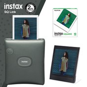 Resim Fujifilm Instax SQ Link Yeşil Yazıcı-10'lu Square Film ve Pleksi Çerçeve Fujifilm