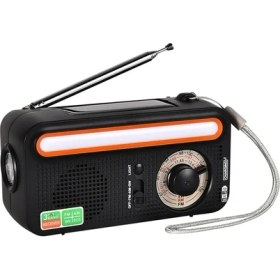Resim Ganbao Siyah 5 In 1 El Krank Hava Radyo Sos Alarmı Fm Am Sw Güneş Acil Radyo LED Torch Okuma Lambası Cep Telefonu Için Acil Durum Radyosu (Yurt Dışından) 