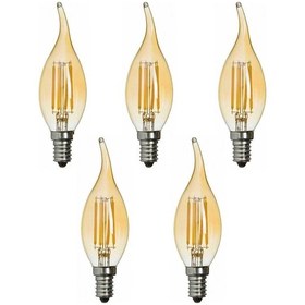 Resim Rustik Kıvrık Ta3 4w E14 Amber Led Ampul 300lm 5 Li Paket 