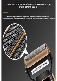 Resim Jasper 2020 3 Başlıklı Şarjlı Saç Sakal Burun Kılı Alma Tıraş Makinesi 