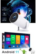 Resim teknotrust 1280 x 720 1280 * 720P Akıllı WIFI projektörü Taşınabilir Bluetooth TV Ev sineması HDMI Android Min 