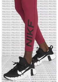 Resim Nike Pro Mid Rise Graphic Leggings Toparlayıcı Bordo Tayt Bordo 