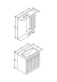 Resim Orka Perge 65 Cm Mdf Banyo Dolabı Takımı Çok Renkli 