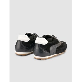 Resim Cabani %100 Hakiki Deri Siyah Süet Bağcıklı Kadın Sneaker 