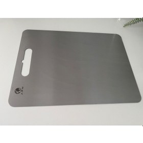 Resim Paslanmaz Çelik Antibakteriyel Kesme Tahtası 304 Kalite - Orta Boy 20x30 Cm Gri 