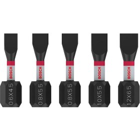 Resim Bosch Pro Impact 5 Parça Düz Vidalama Uç Seti 2608521u60 