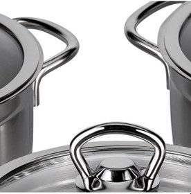 Resim Amboss Saphire Cam Kapaklı 6 Parça Tencere Seti Sap-4059 