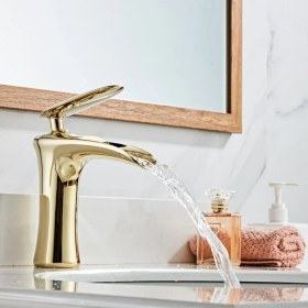 Resim Prima Altın Şelale Lavabo Bataryası 
