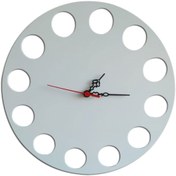 Resim Bahat Ahşap Kayın Ağacı Salon Ofis Duvar Saati Camsız Beyaz 34 Cm 