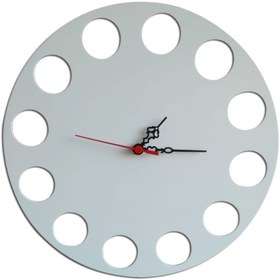 Resim Bahat Ahşap Kayın Ağacı Salon Ofis Duvar Saati Camsız Beyaz 34 Cm 