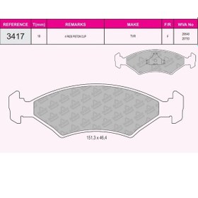Resim Fren Balatası Ön Fiesta III 89- 