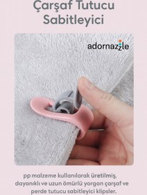 Resim adornazzle Nevresim Klipsi, Yorgan Tutucu, İğnesiz Yorgan ve Nevresim Tutucu Klips Seti 