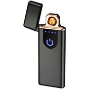 Resim Genel Markalar Metal Çerçeveli USB Şarjlı Dokunmatik Alevsiz Elektronik Tesla Çakmak Hediye Çakmak FC375 