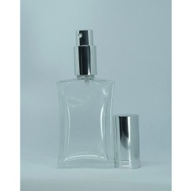 Resim Parfüm Şişesi 50 ml (3 Adet) (TEKRAR DOLDURULABİLİR) Gri Kapak Metal Valf Içbükey Boş Şişe 