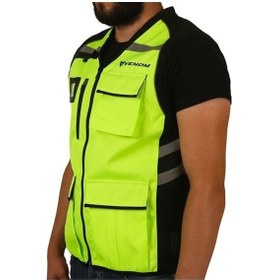 Resim Motosilet Reflektör Yelek Neon Motorcu Reflektif Yeleği 