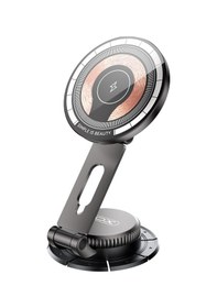 Resim 15w Manyetik Magsafe Uyumlu 360 Derece Hareketli Metal Araç İçi Kablosuz Şarj Cihazı 