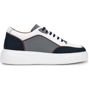 Resim Tamer Tanca Erkek Hakiki Deri Beyaz Sneakers & Spor Ayakkabı 1092 202501 Erk Ayk Y25 Byz Fltr/lacı Mt/grı Beyaz - Lacivert 
