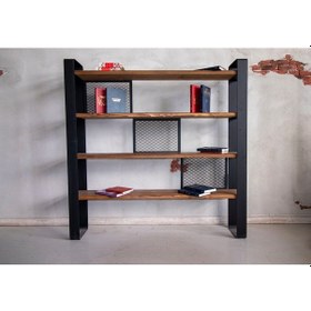 Resim Deryawood Masif Ahşap Kitaplık 