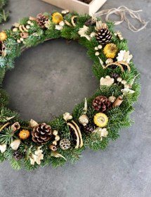 Resim Sarı Tonlu Kapı Çelengi - 60 cm 