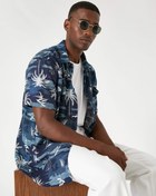 Resim Kısa Kollu Gömlek Çiçek Desenli 