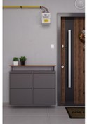 Resim Ceha Tablalı 4'lü Metal Ayakkabılık - Füme K.AYK-2.4/AC/P 7979 