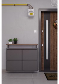 Resim Ceha Tablalı 4'lü Metal Ayakkabılık - Füme K.AYK-2.4/AC/P 7979 