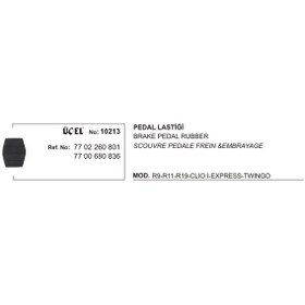 Resim RENAULT CLIO FREN PEDAL LASTİĞİ 10213 