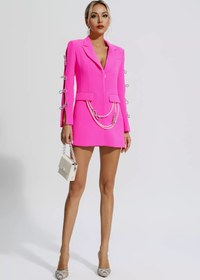 Resim Macie Pembe İnci İşlemeli Mini Etekli Blazer - Pembe / S 