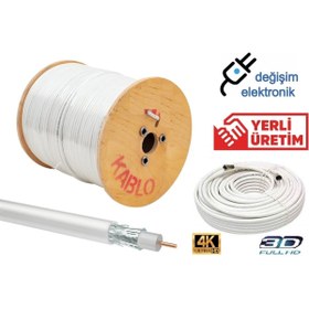 Resim wiisat Rg59 Bitisik Ikili Uydu Çanak Anten Kablosu Mini 25 Metre Hazır Uçlu 