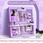 Resim 12/6 adet/set Sanrio için for kuromi Kırtasiye Seti Kalem Silgi Cetvel Öğrenci Öğrenme Malzemeleri Okul Kırtasiye Hediye Okula Dönüş Sezonu Kız Okulu Üniforması Aksesuarları 