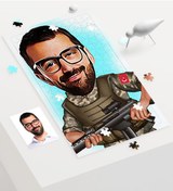 Resim Kişiye Özel Asker Karikatür 240 Parça A3 Puzzle - 1 