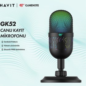 Resim Havit Gamenote GK52 RGB Profesyonel Oyuncu Yayıncı Mikrofonu 