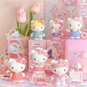 Resim 1 adet Sanrio for hello kitty Gizem Kutusu PVC Figürin - Sevimli Anime Tarzı Masaüstü Dekoru, 12 Farklı Kıyafetli Rastgele Sürpriz Koleksiyon, Dayanıklı Tatil Dekorasyonu, for Hello Kitty Dolma Hayvan, Tatil Hediye, Oyun Sever Karakter Tasarımı, Kaliteli Koleksiyon 