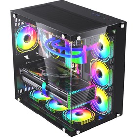 Resim Robin 2 Uzaktan Kumandalı Rgb 7 Fanlı Gaming Akvaryum Siyah Kasa 