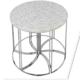 Resim DGRS STORE Modern Yuvarlak Sehpa Takımı,sağlam Metal Ayaklı Ve Kolay Montajlı,salon,ofis,balkon,için 6'lı Takım 